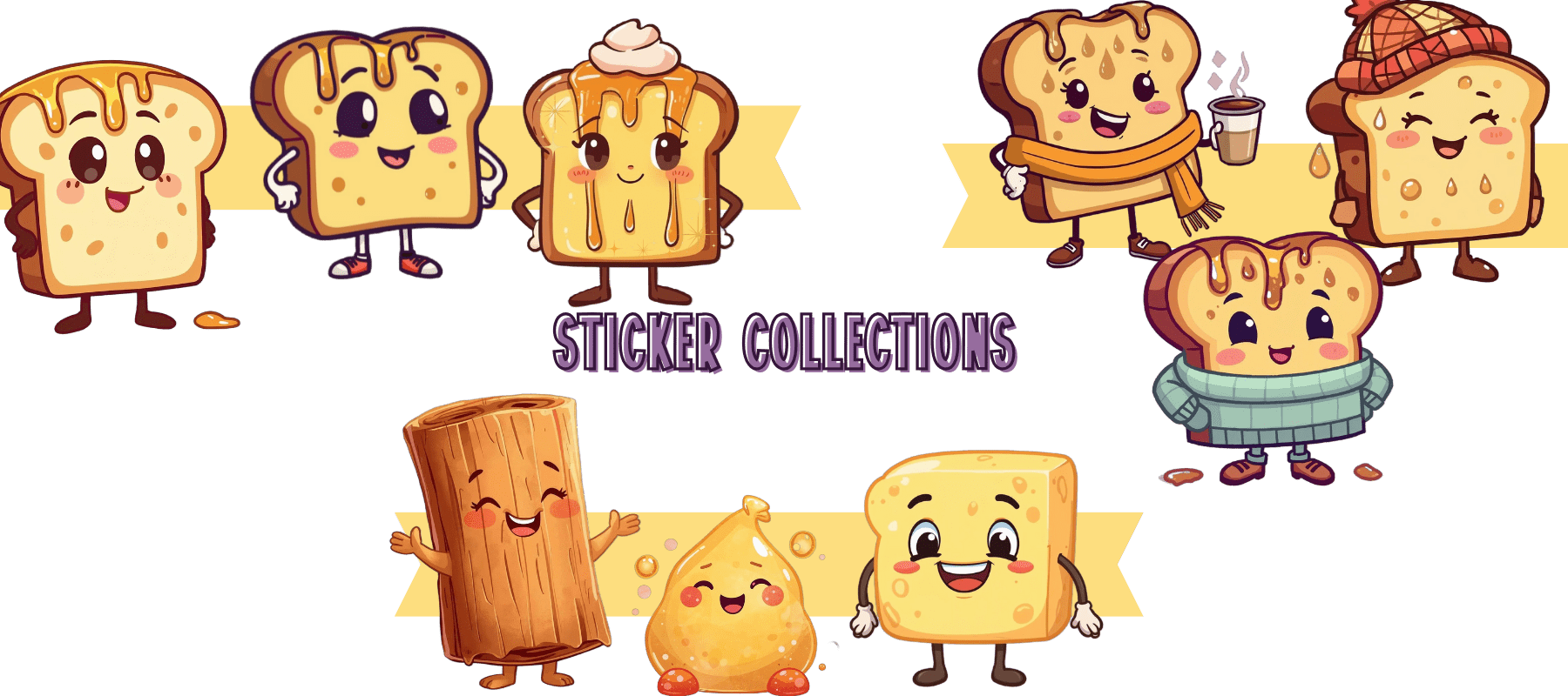 Digital Sticker Collections - The French Toasties