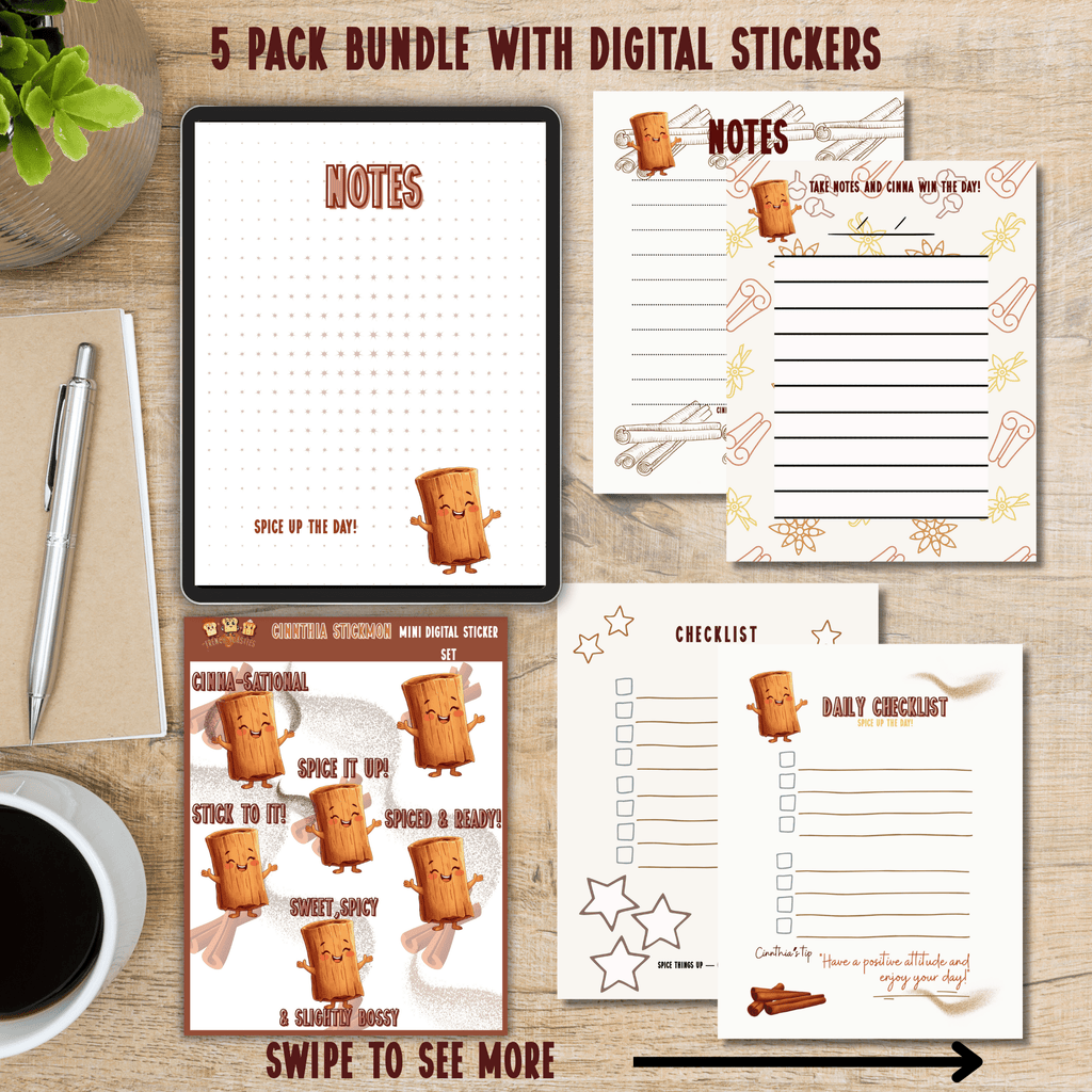 Cinnthia Stickmon Digital Notepad and Checklist Sheets - The French Toasties