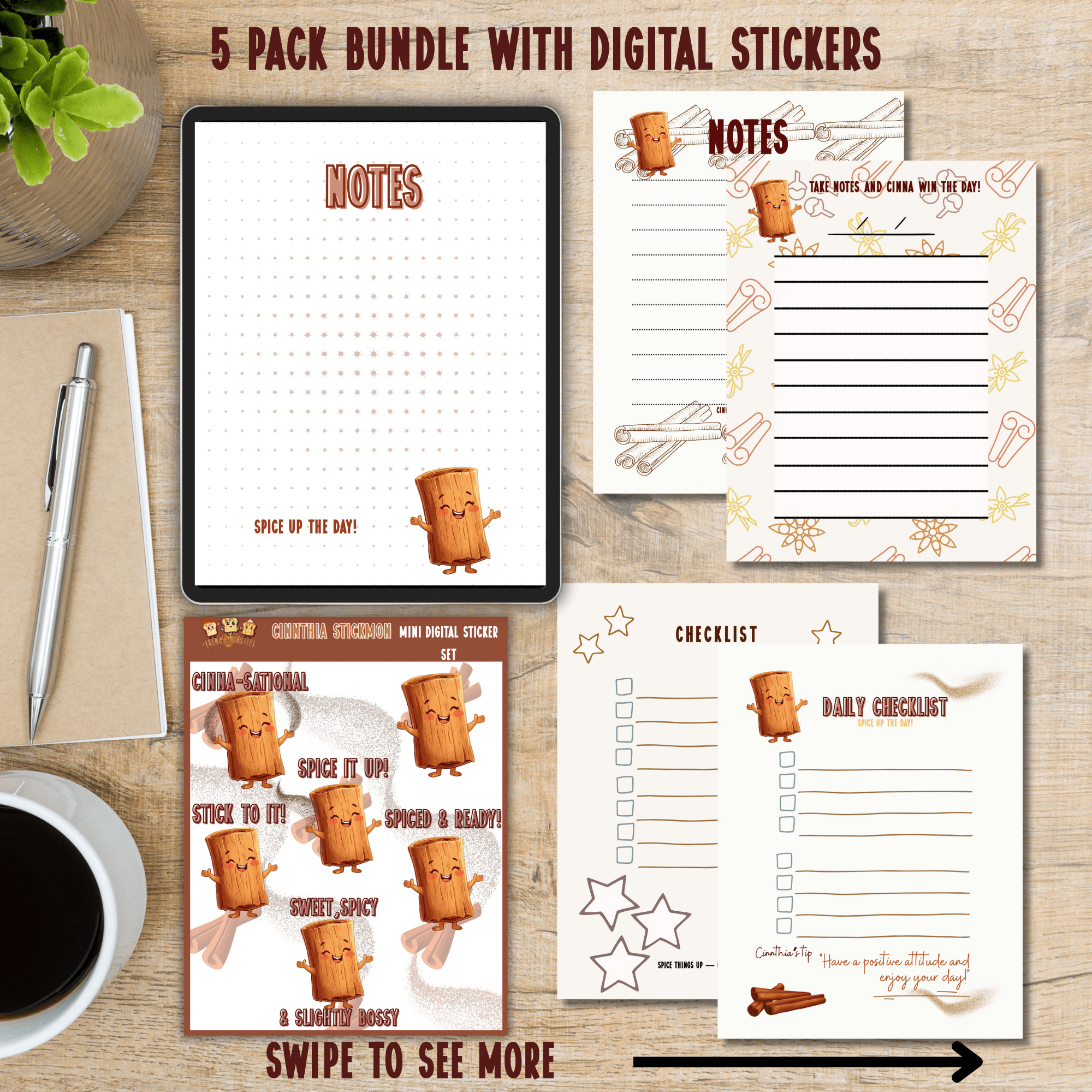 Cinnthia Stickmon Digital Notepad and Checklist Sheets - The French Toasties