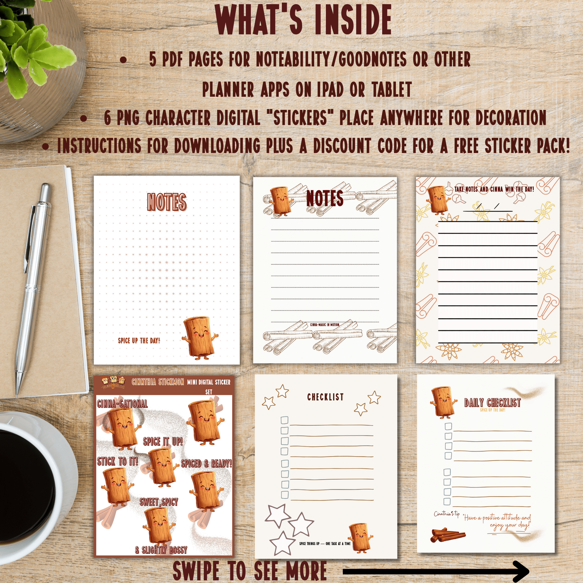 Cinnthia Stickmon Digital Notepad and Checklist Sheets - The French Toasties