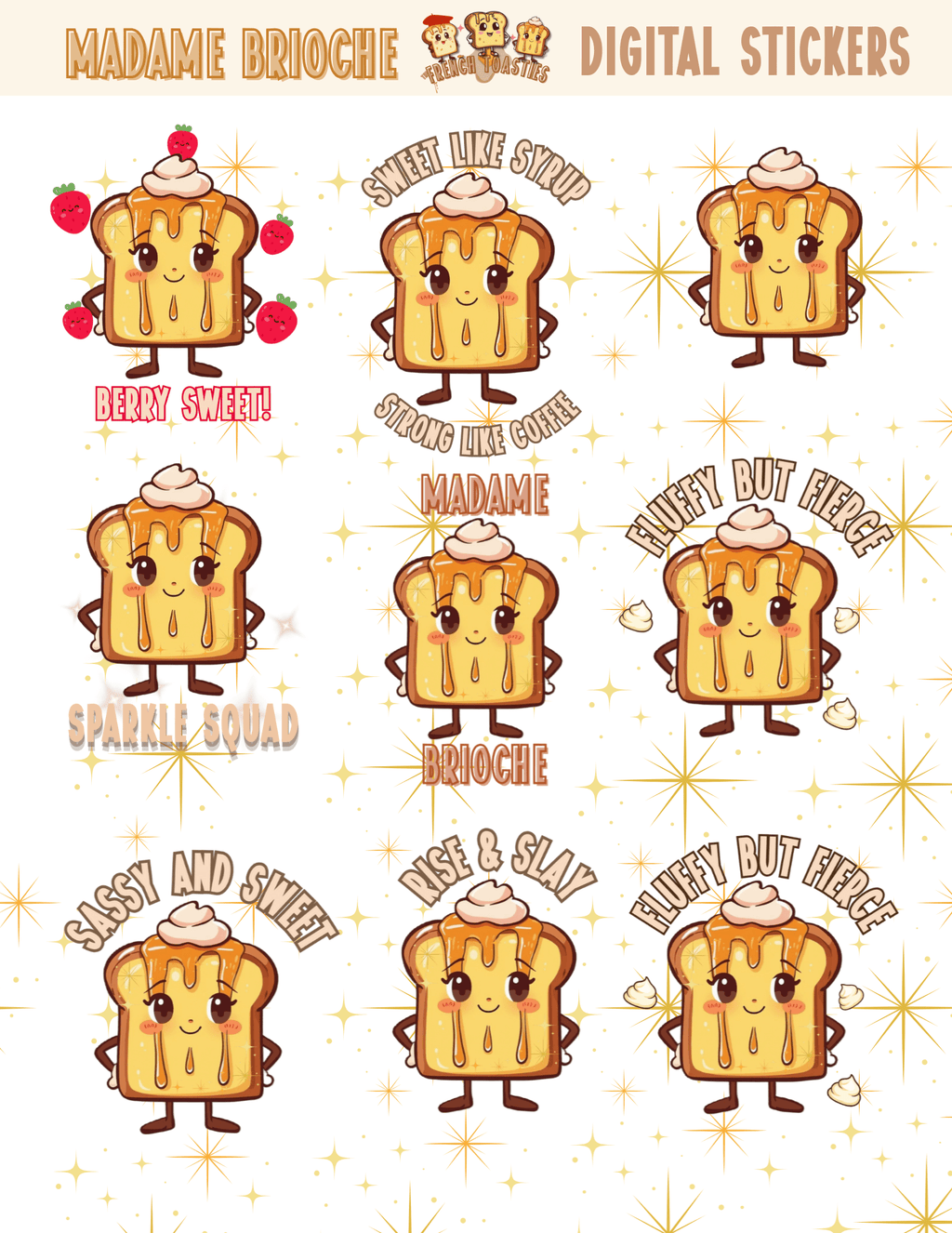 Madame Brioche French Toast Digital Sticker pack - 9 - The French Toasties
