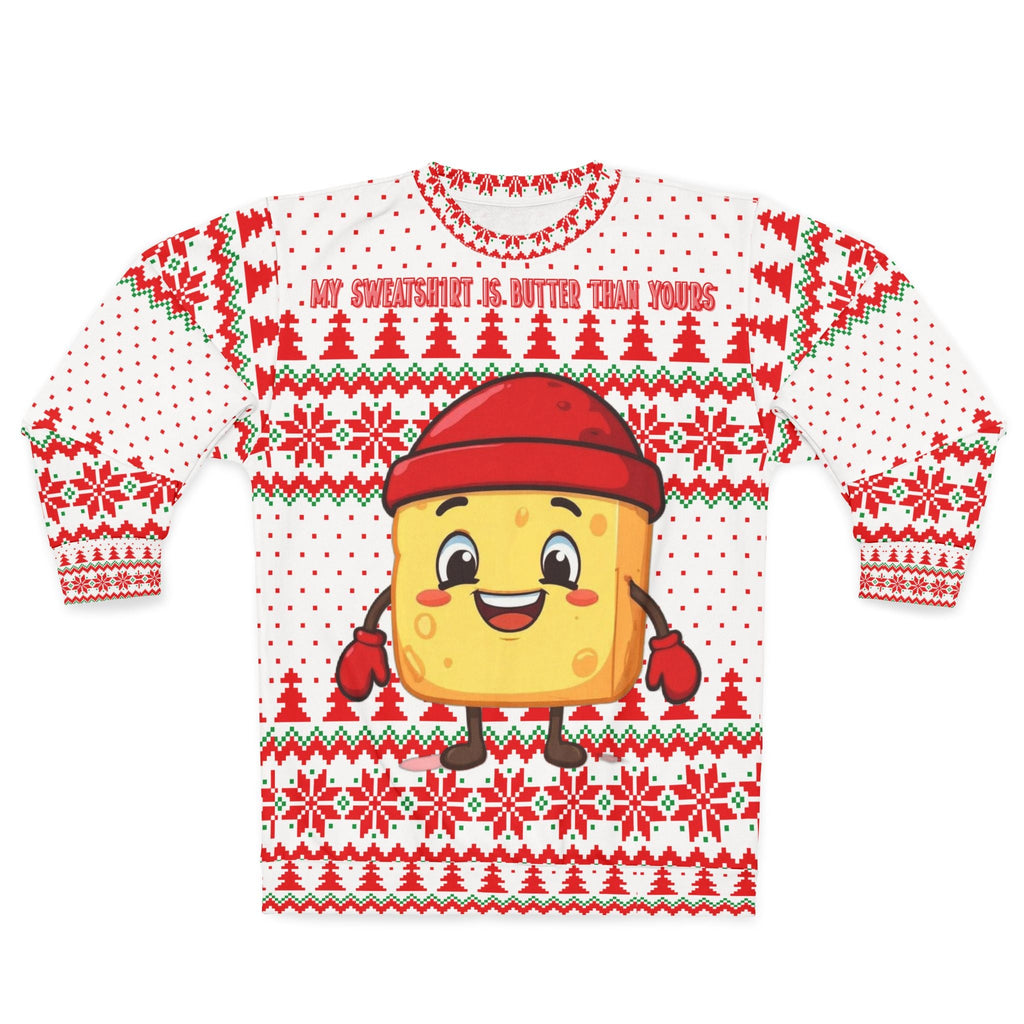 Meltie Butterson Funny Holiday Sweatshirt | Ugly Christmas Sweater Snowflake Design - The French Toasties