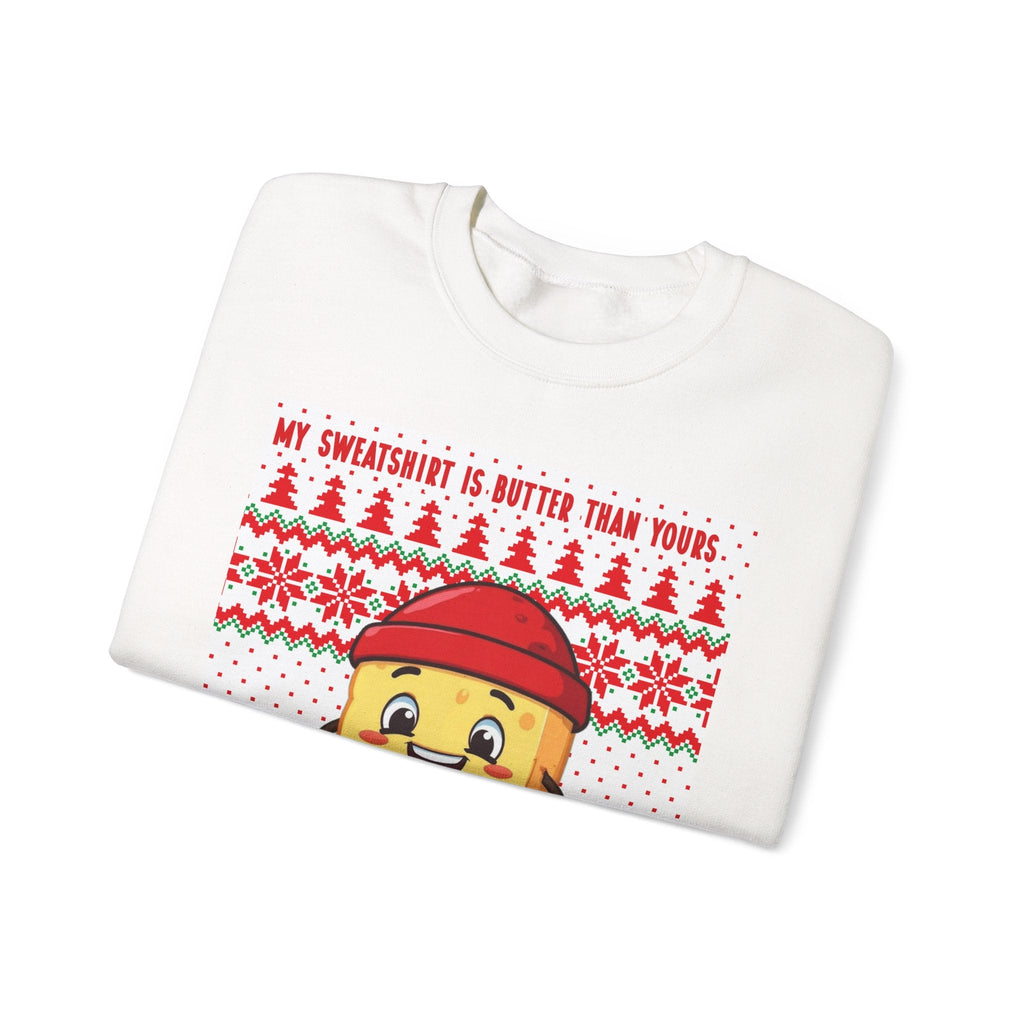 My Sweatshirt is Butter Than Yours| Ugly Christmas Sweater Style - The French Toasties