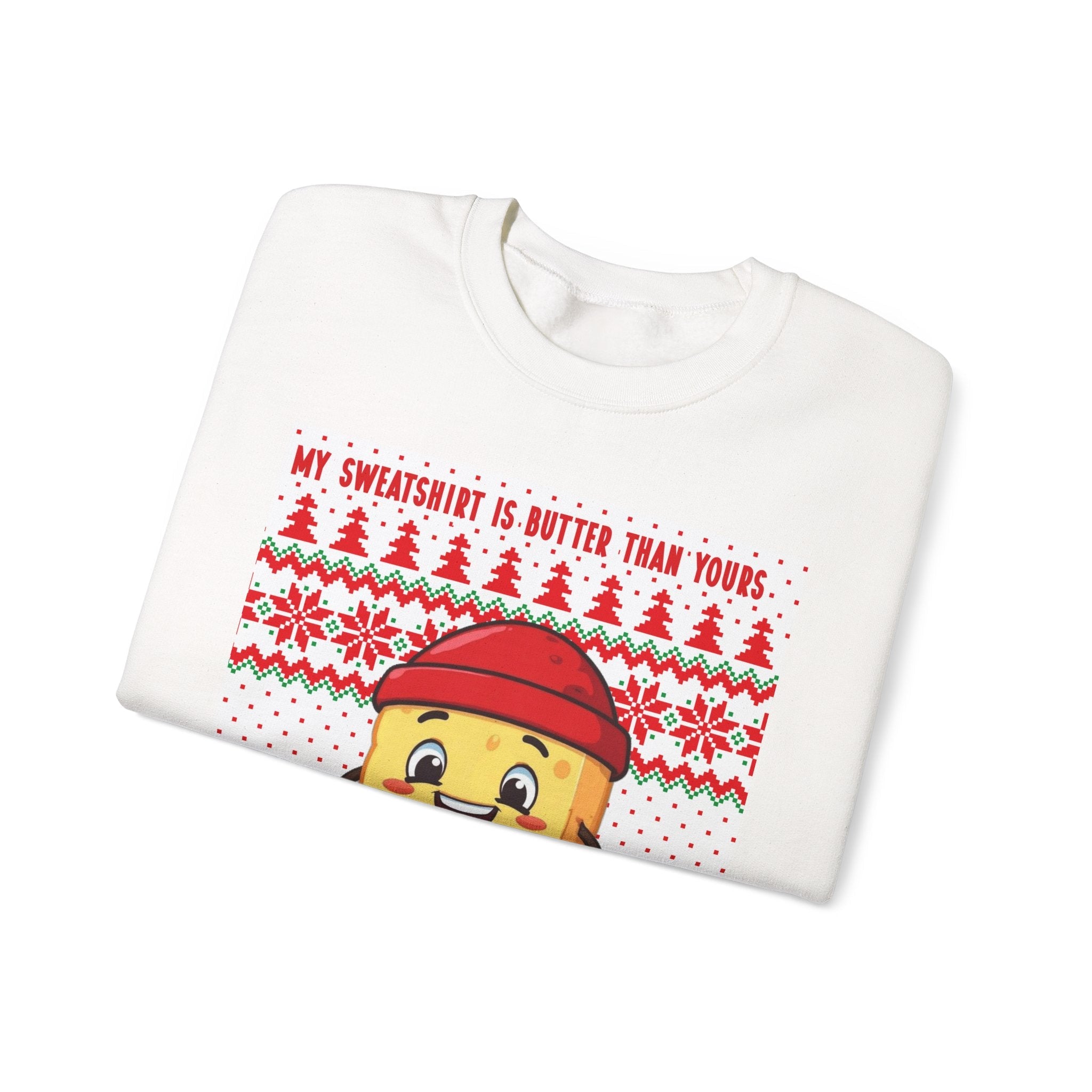My Sweatshirt is Butter Than Yours| Ugly Christmas Sweater Style - The French Toasties