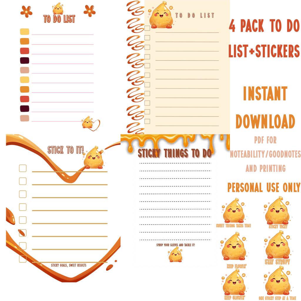 Sticky, Sweet and Spicy Complete! Digital Notepad+Stickers Bundle - The French Toasties