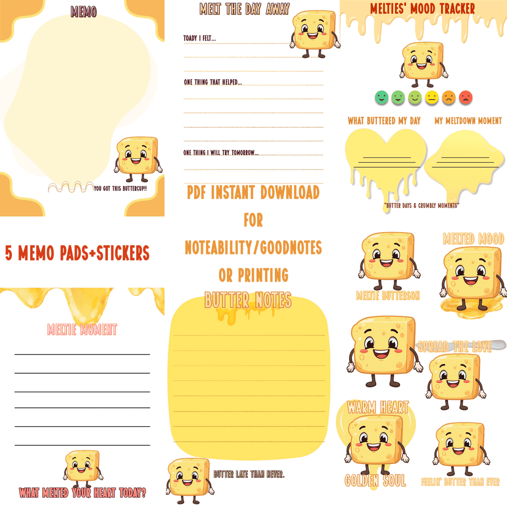 Sticky, Sweet and Spicy Complete! Digital Notepad+Stickers Bundle - The French Toasties