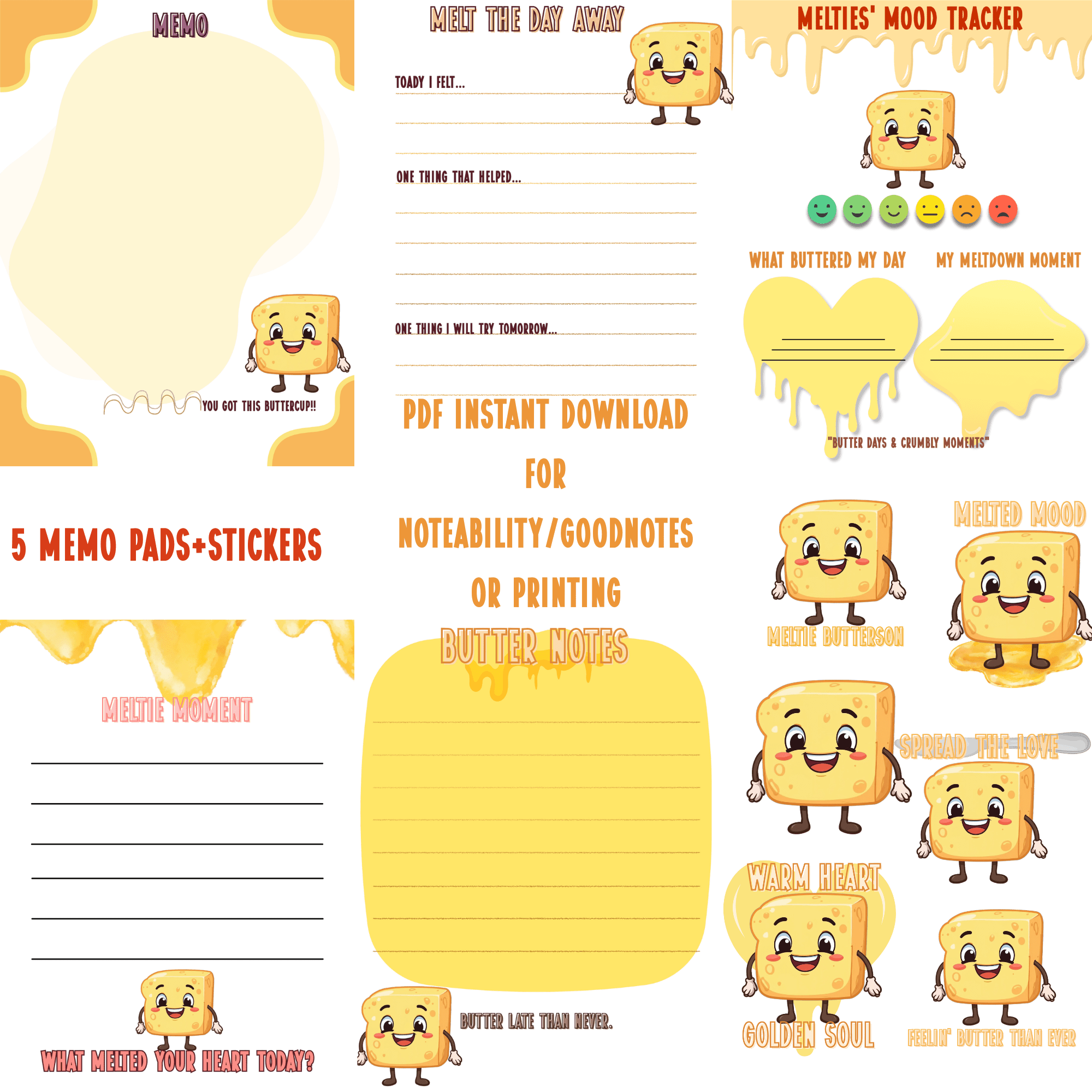 Sticky, Sweet and Spicy Complete! Digital Notepad+Stickers Bundle - The French Toasties