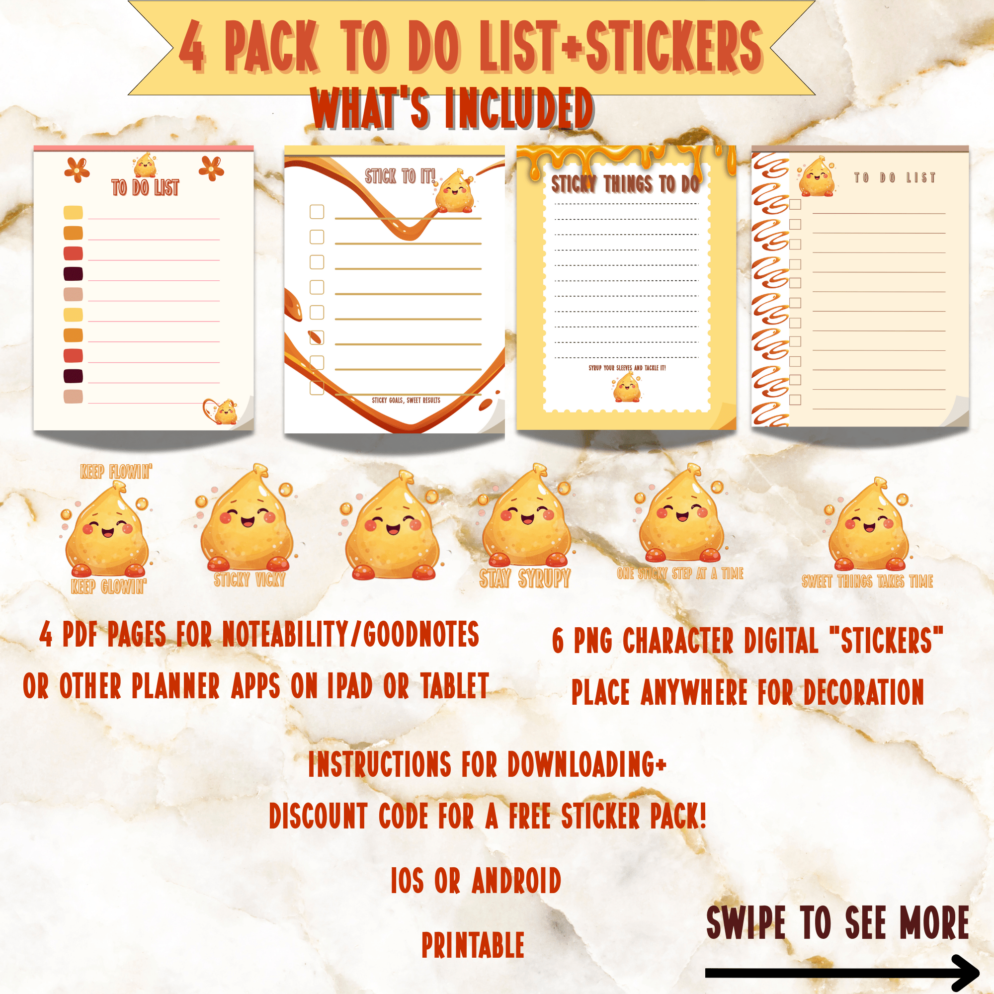 Sticky Vicky Digital To Do List - Single Page - The French Toasties