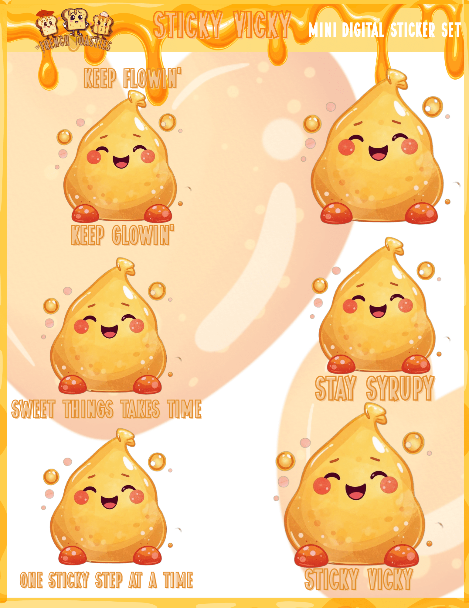 Sticky Vicky Mini Digital Sticker Pack - The French Toasties