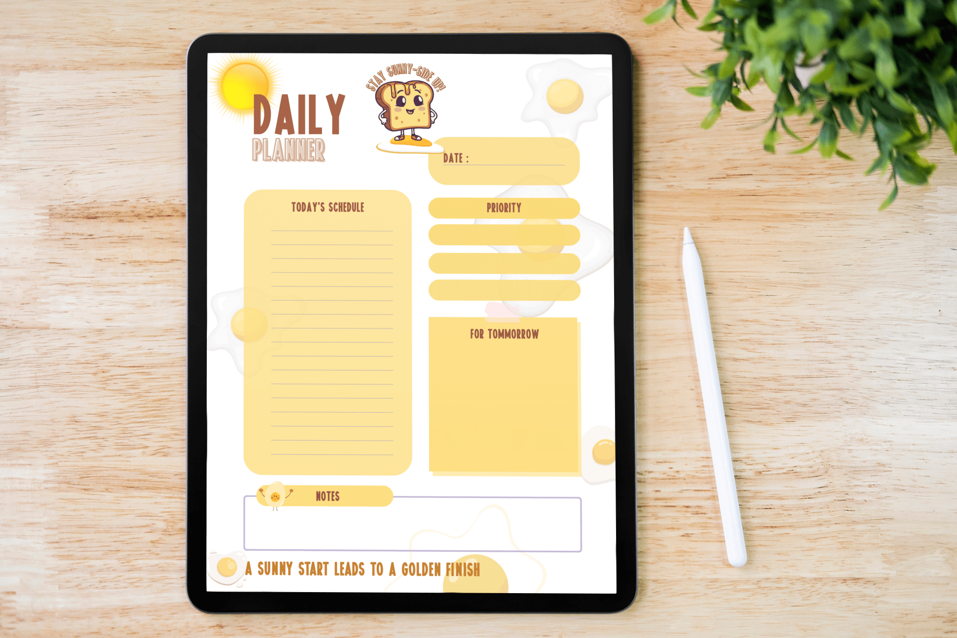 Sunny Side up Daily Essentials Digital Mini Planner - The French Toasties