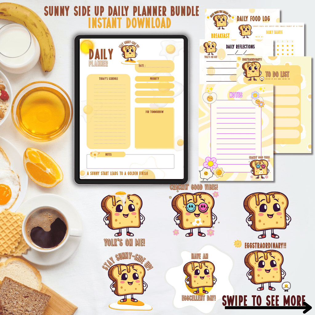 Sunny Side up Daily Essentials Digital Mini Planner - The French Toasties