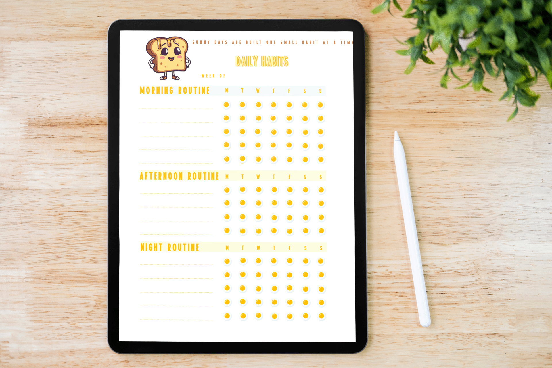 Sunny Side up Daily Essentials Digital Mini Planner - The French Toasties