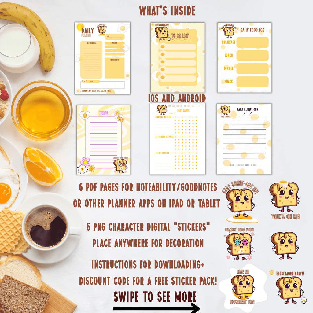 Sunny Side up Daily Essentials Digital Mini Planner - The French Toasties